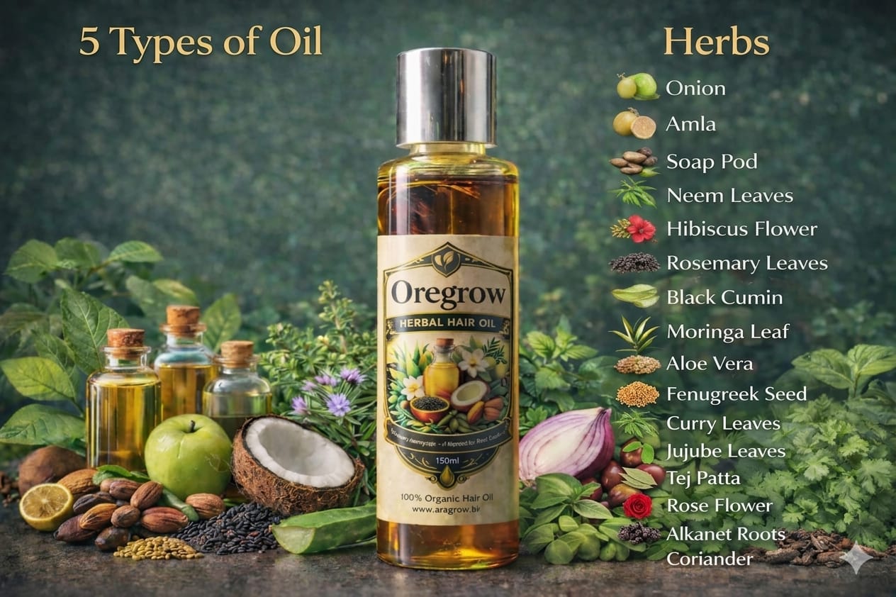 Oregrow Natural Herbal Hair Oil for Stronger & Healthier Hair✨🍀